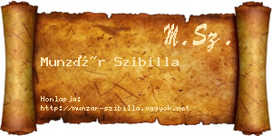 Munzár Szibilla névjegykártya